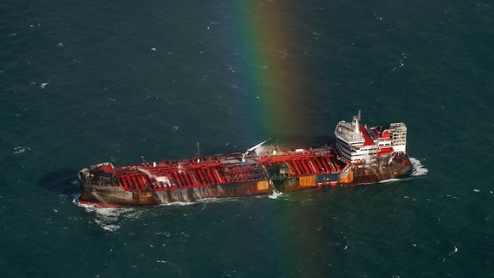 Die Stena Immaculate nach dem Unglück