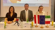 Elena Mengotti (Autonome Region Friaul-Julisch Venetien), Karl Hren (Hermagoras) und Ingrid ...