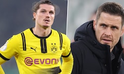 Steht Marcel Sabitzer (li.) beim BVB vor dem Aus? Sportdirektor Sebastian Kehl (re.) sprach ...