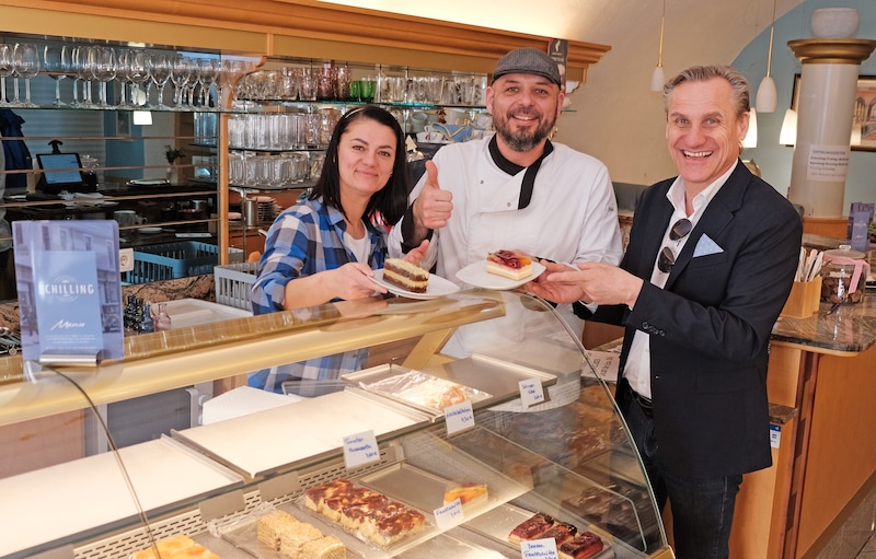 New in Mödling: Nikolina and Darko Guslov are the new owners of the "Cafè Schilling" restaurant (Bild: Stadtgemeinde Mödling/Ch. Boeger)