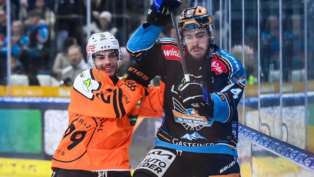 Linz (right: Feldner) needs a win at Graz (left: Haudum) on Friday. (Bild: GEPA)