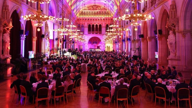 500 geladenen Gäste waren bei der glanzvollen Gala im Wiener Rathaus. (Bild: Zewfo)