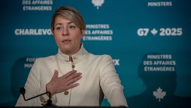 Die kanadische Außenministerin Mélanie Joly spricht im Rahmen des G7-Gipfels in La Malbaie. (Bild: ANDREJ IVANOV)