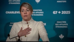 Die kanadische Außenministerin Mélanie Joly spricht im Rahmen des G7-Gipfels in La Malbaie. (Bild: ANDREJ IVANOV)