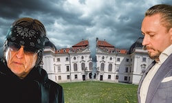 2021 kauften Gottfried Helnwein (li.) und Klemens Hallmann ein barockes Wasserschloss in ...