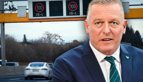 FPÖ-Landeshauptmann Mario Kunasek: IGL-100 auf den Autobahnen fällt (Bild: Krone KREATIV/Christian Jauschowetz)