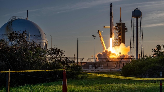 The launch of the Crew Dragon capsule at Cape Canaveral (Bild: BRANDON BELL)