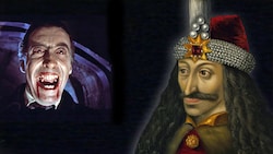 Der historische Fürst Vlad Drăculea und Dracula-Darsteller Christopher Lee (Bild: Krone KREATIV/APA, picturedesk)