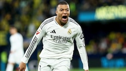 Kylian Mbappé – Doppelpacker für Real Madrid gegen Villarreal (Bild: AP/Alberto Saiz)