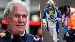 Für Helmut Marko war die Tränen-Show von Rookie Isack Hadjar „ein bisschen peinlich“. (Bild: Krone KREATIV/GEPA pictures, ASSOCIATED PRESS)