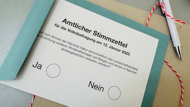 Der Stimmzettel für die Volksbefragung am 12. Jänner 2025 mit der umstrittenen Fragestellung.