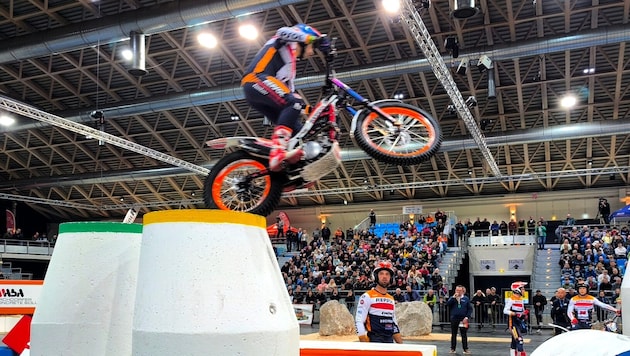 Der spanische Trial-Star Toni Bou sicherte sich in Wr. Neustadt seinen 37. WM-Titel. (Bild: Sophie Hartl)