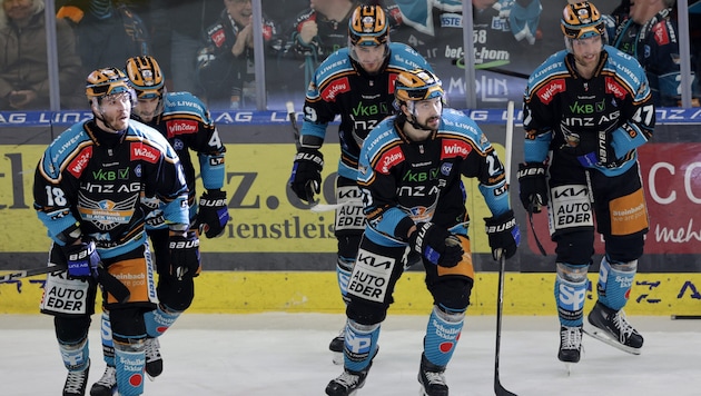 The victorious Linz Black Wings (Bild: GEPA)