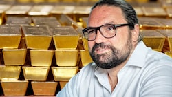 Im Fall des festgenommenen Investors Florian Fritsch soll es um Goldbarren aus einem Wiener Depot gehen.  (Bild: Krone KREATIV/AP, Mag. Sebastian Reich / VGN Medien Holding / picturedesk.com)