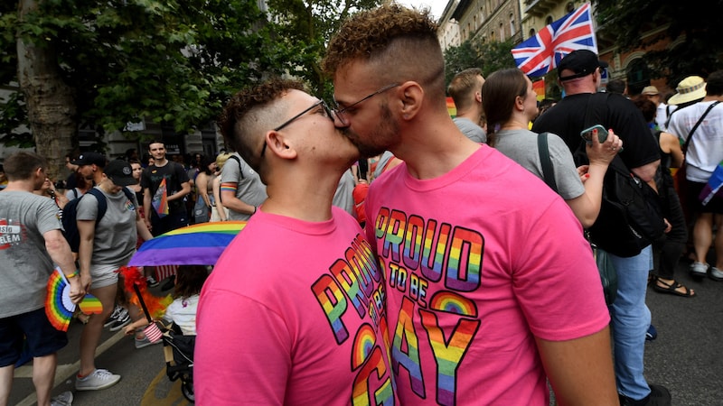 Pride parade in Budapest 2024 (Bild: AFP)