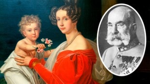 Der alte Kaiser und derselbe als Kleinkind mit seiner Mutter (Bild: Krone KREATIV/APA picturedesk)