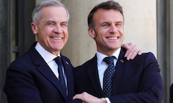 Der kanadische Premier Carney und Frankreichs Präsident Macron am Montag in Paris
