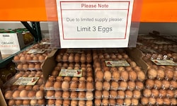 „Drei Eier höchstens“, heißt es auf einem Schild in einem Supermarkt im US-Bundesstaat Wyoming.