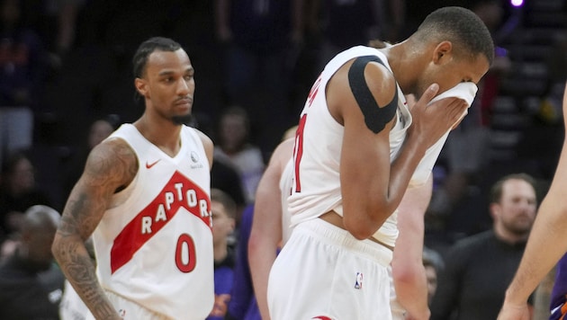 The Raptors were clearly beaten by the Suns. (Bild: AP/Copyright 2025 The Associated Press. All Rights Reserved)