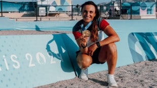 Die Seglerin Lara Vadlau gewann bei den Olympischen Spielen 2024 mit Lukas Mähr die Goldmedaille im 470er-Mixed. (Bild: GEPA)
