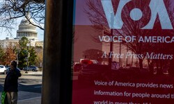Das Hauptgebäude von Voice of America in der Nähe des US-Kapitols in Washington, D.C.