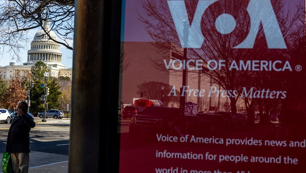 Das Hauptgebäude von Voice of America in der Nähe des US-Kapitols in Washington, D.C.