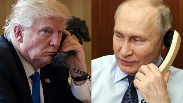 Nach offiziellen Angaben ist es das zweite Pläuschchen der beiden Präsidenten nach einem ersten Gespräch im Februar, seit Trump wieder im Amt ist. (Bild: AFP/DREW ANGERER, GAVRIIL GRIGOROV)