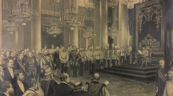 1897: Kaiser Franz Joseph eröffnet ein neues Parlamentsjahr, allerdings nicht im ...