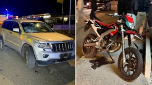 Auto und Moped wurden massiv beschädigt. (Bild: ZOOM Tirol)