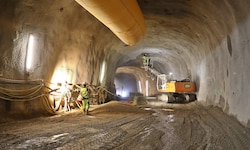 Der Bau des Pumpspeicherkraftwerks schreitet voran.