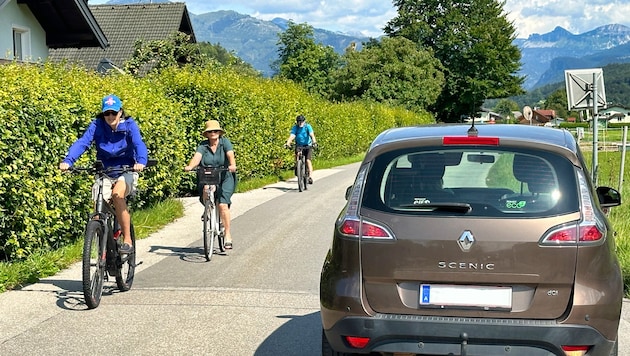 Neben Radfahrern seien Kinder durch den Mehrverkehr auf der engen Straße gefährdet, kritisieren Anrainer. (Bild: Kurt Reitsamer)