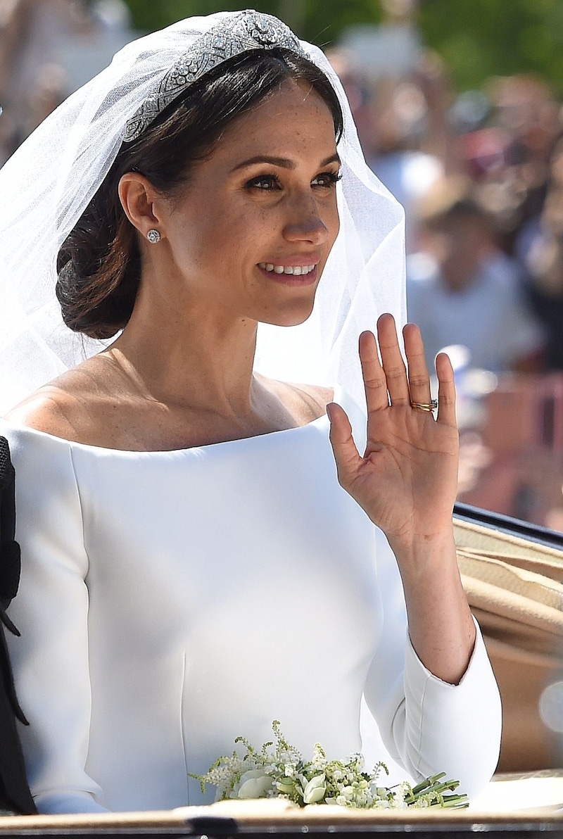 Meghan trug die Tiara von Harrys Ur-Urgroßmutter. (Bild: OLI SCARFF / AFP / picturedesk.com)