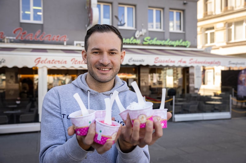 „Krone“-Redakteur Christoph Engelmaier beim Eistest. (Bild: Urbantschitsch Mario)