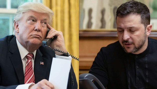 Trump telefonierte etwa eine Stunde mit Selenskyj. (Bild: AFP/NICHOLAS KAMM, HANDOUT)