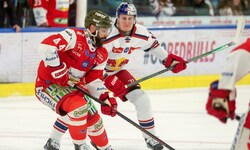 Auf alles gefasst: Luca Auer (re., gegen Scott Valentine).