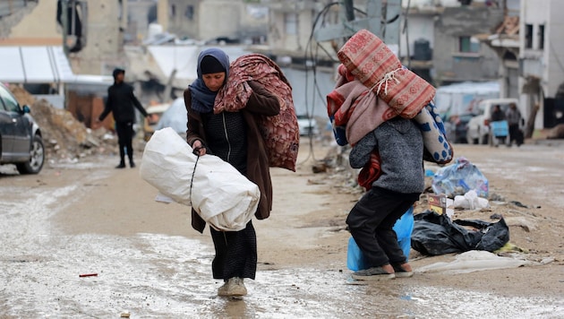 Flüchtlinge im Gazastreifen – die Situation könnte für die Bewohner noch dramatischer werden. (Bild: AFP/BASHAR TALEB)