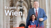 SPÖ-Bürgermeister Michael Ludwig als zentrale Figur der Wahlplakate. Präsentiert von SPÖ ...