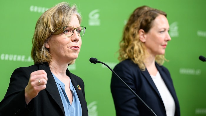 Leonore Gewessler und Judith Pühringer am Freitag