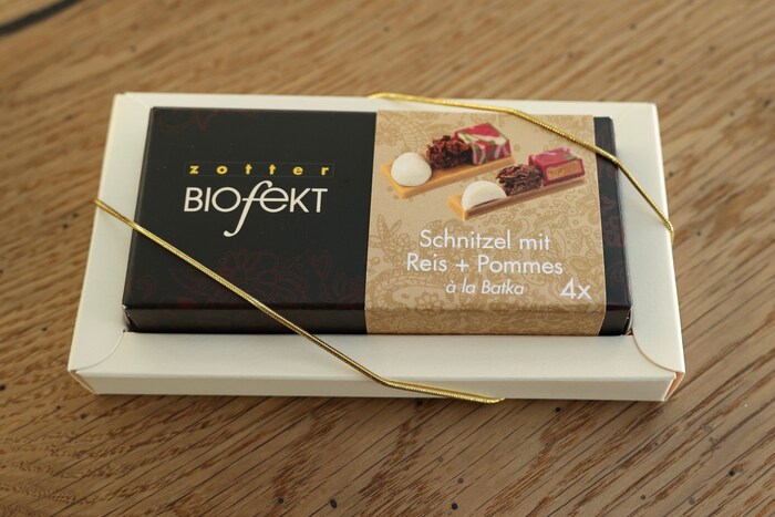 So sieht die Kreation verpackt aus.