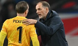 Thomas Tuchel mit Goalie Pickford