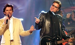 Modern-Talking-Sänger Thomas Anders (l.) und sein Ex-Partner Dieter Bohlen im JAhr 2002