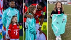 Ein echter Gentleman: David Alaba schenkte der kleinen Luisa seine Jacke. (Bild: Krone KREATIV/GEPA pictures, Krone)