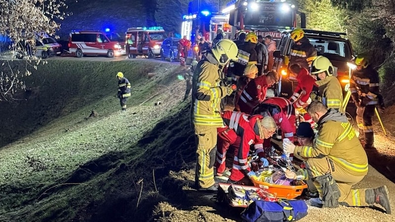 Eine Vielzahl an Einsatzkräften eilte zur Sonnenalm. (Bild: Rotes Kreuz Steiermark)