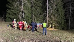 Der Unfallort: der Kleinbus war 40 Meter tief einen Hang hinabgestürzt (Bild: Feuerwehrverband Liezen)