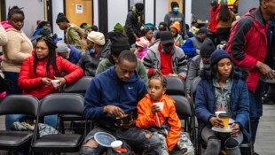 Migranten aus Haiti in einer Unterkunft im US-Bundesstaat 