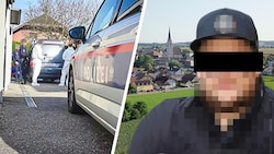 Spurensicherung und Mordermittler der Polizei waren den ganzen Tag im Einsatz. Der mutmaßliche Täter Michael G. fügte sich nach der Tat selbst Stichwunden zu, die allerdings nicht lebensbedrohlich waren. (Bild: Krone KREATIV/Daniel Schringer, privat, Krone KREATIV)