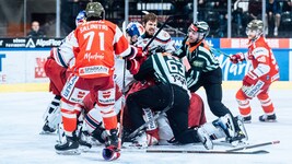Paul Stapelfeldt (M.) und die Bulls zeigten auch in Bozen die Zähne. (Bild: Manuel Mackinger - EC Red Bull Salzburg)
