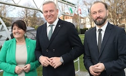 Manuela Khom (ÖVP) und Mario Kunasek (FPÖ) zeigten sich mit dem Ergebnis der steirischen ...