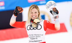 Lara Gut hat den Super-G-Weltcup gewonnen.