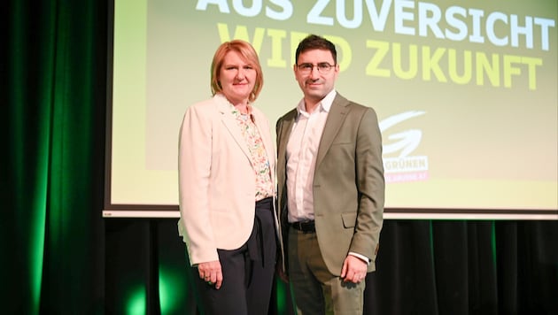 Helga Krismer und Hikmet Arslan bleiben an der Parteispitze der NÖ-Grünen. (Bild: Die Grünen NÖ)